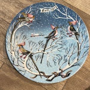 Vintage 12 Days of Christmas Haviland Limoges Four Coly Birds Noël 1973 Signed.